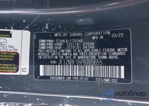 2023 Toyota Gr 86 Premium из США, поврежденный, VIN JF1ZNBF16P8765655